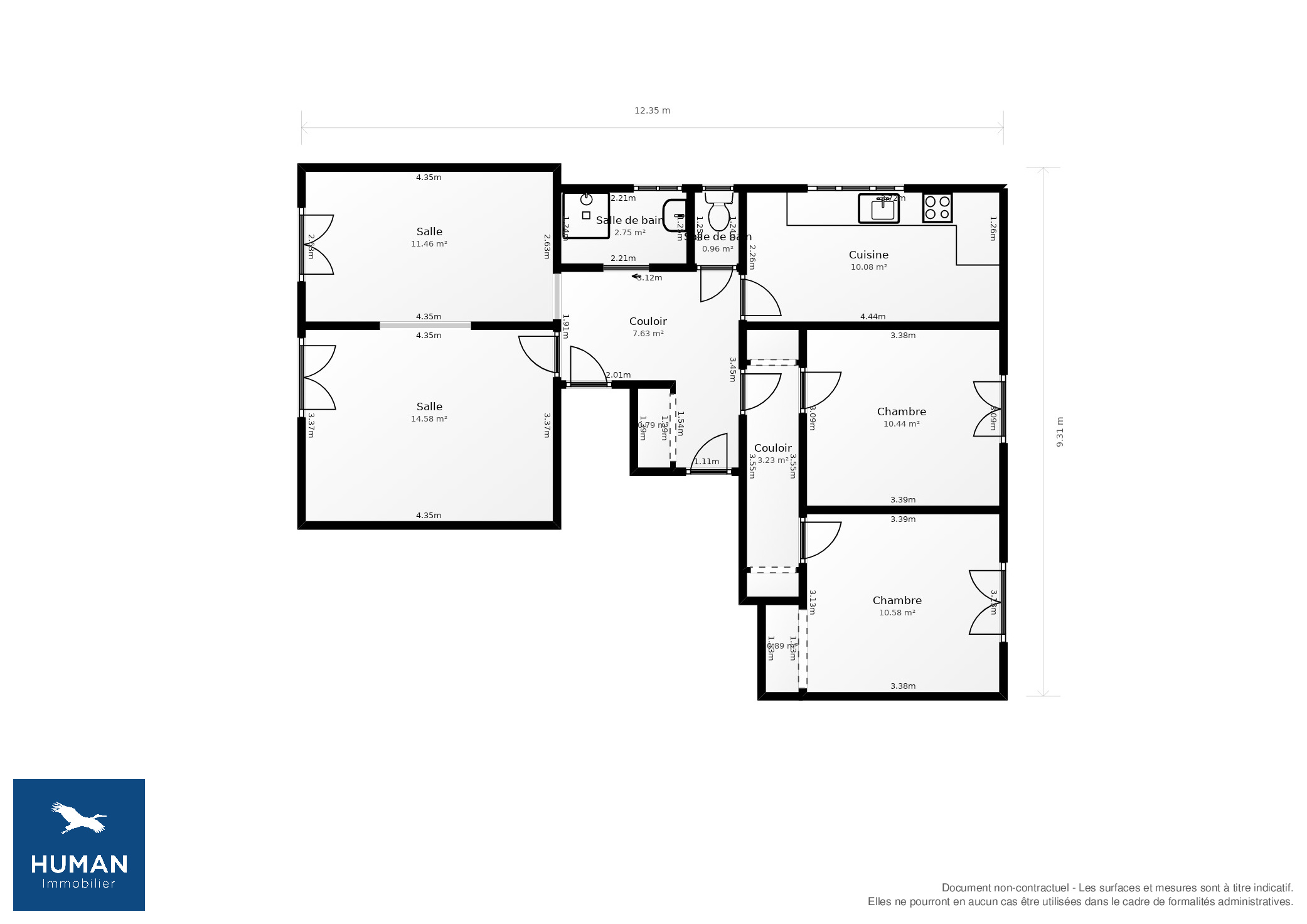 Vente Appartement Tours - 3 pièces - 77 m² - (37100)