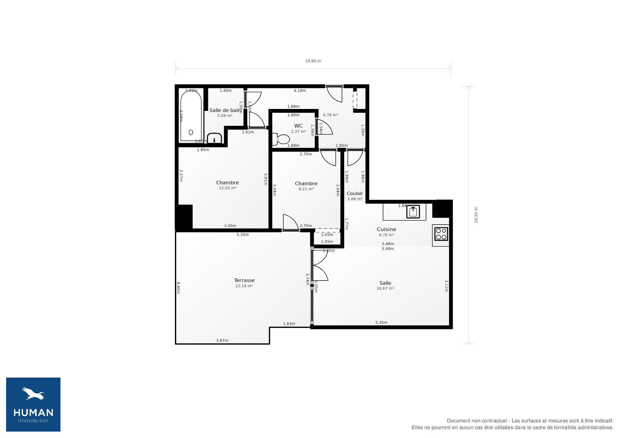 Vente Appartement Villeurbanne - 3 pièces - 59 m² - (69100)