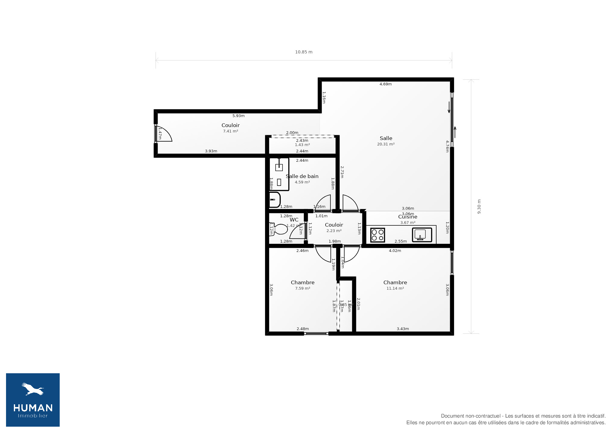 Vente Appartement Cenon - 3 pièces - 66 m² - (33150)