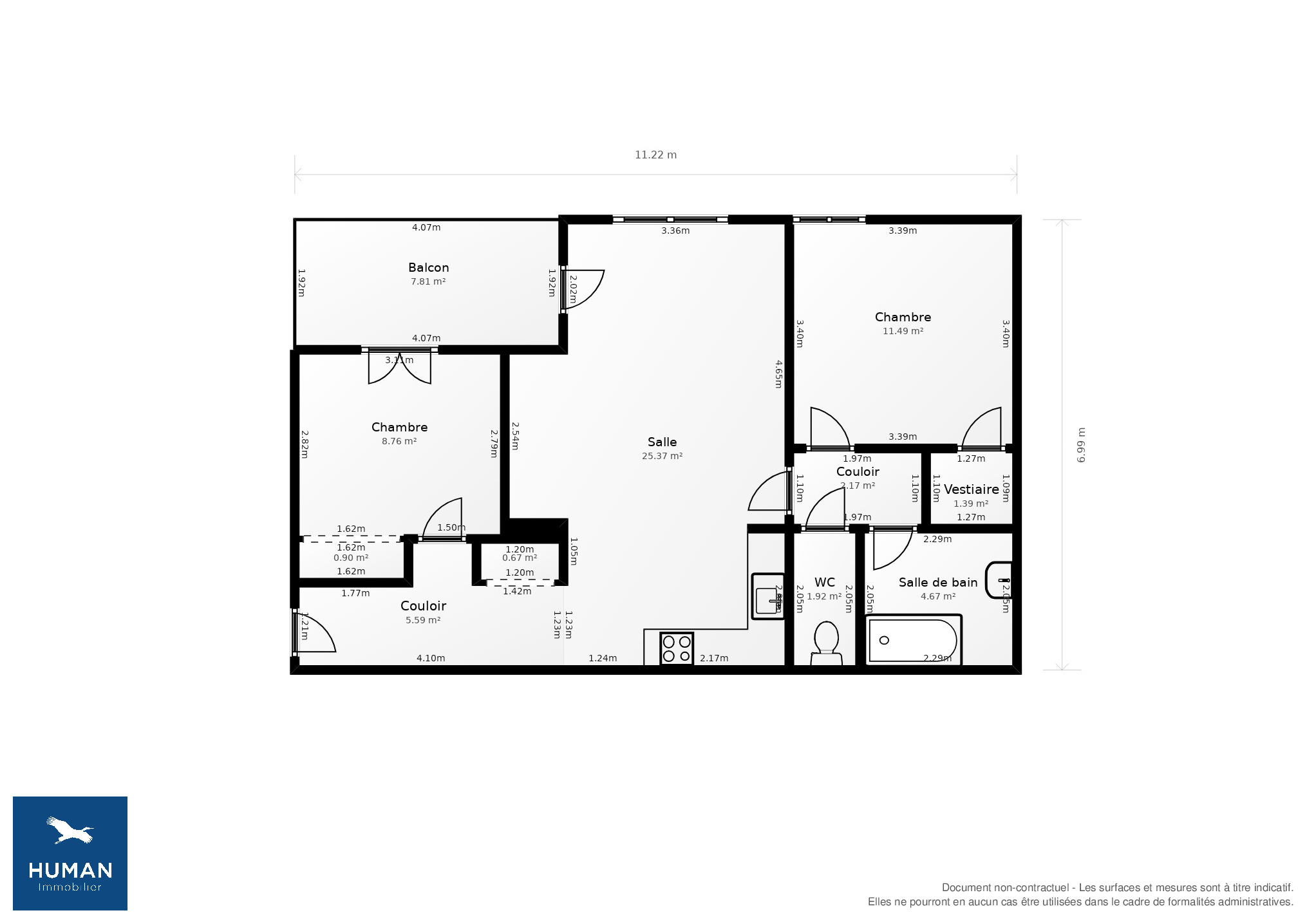 Vente Appartement Lyon - 3 pièces - 68 m² - (69008)
