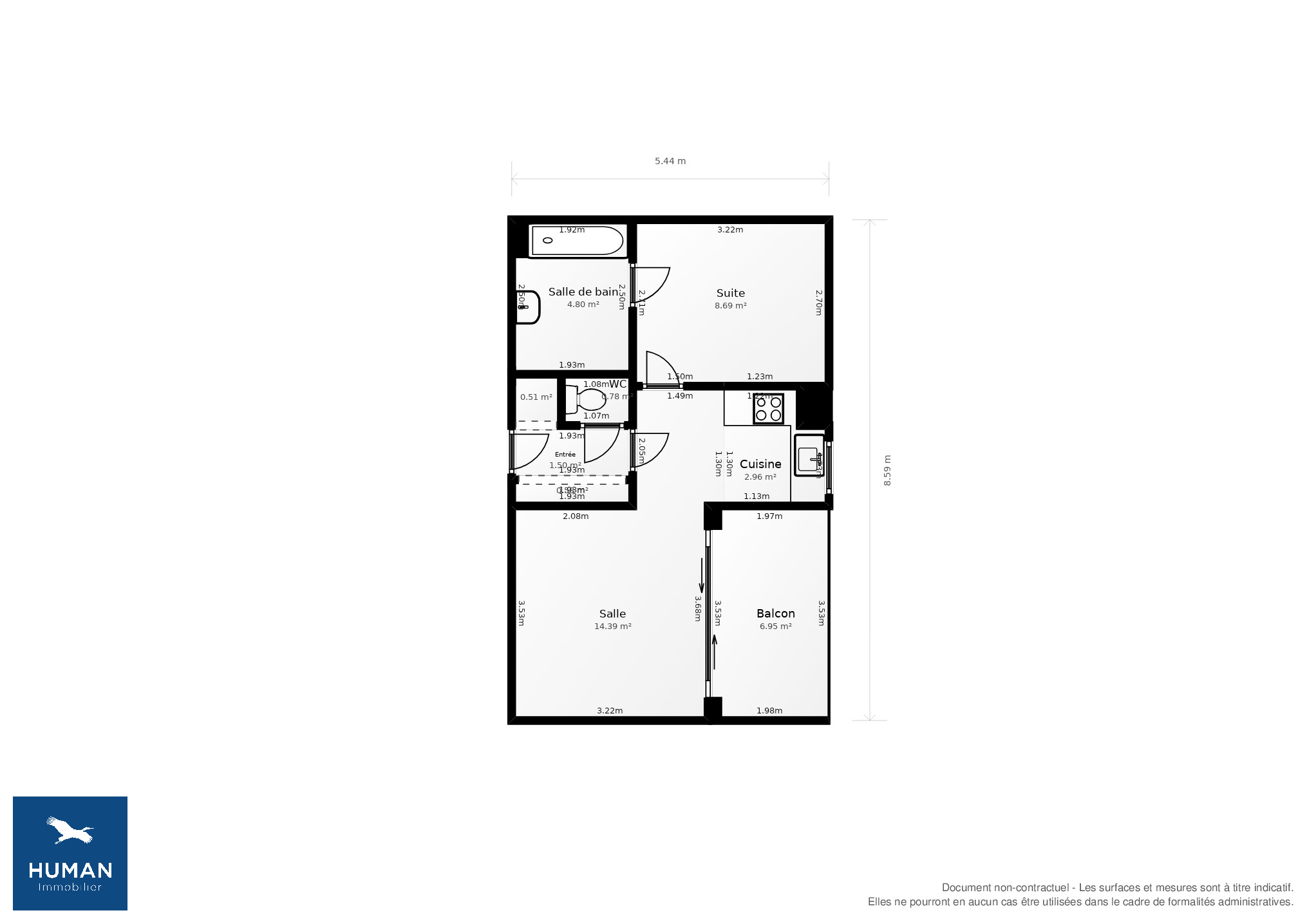 Vente Appartement Bordeaux - 2 pièces - 43 m² - (33300)