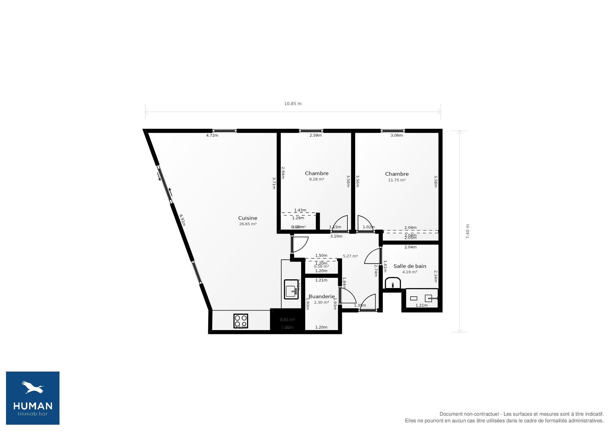 Vente Appartement Le Haillan - 3 pièces - 65 m² - (33185)