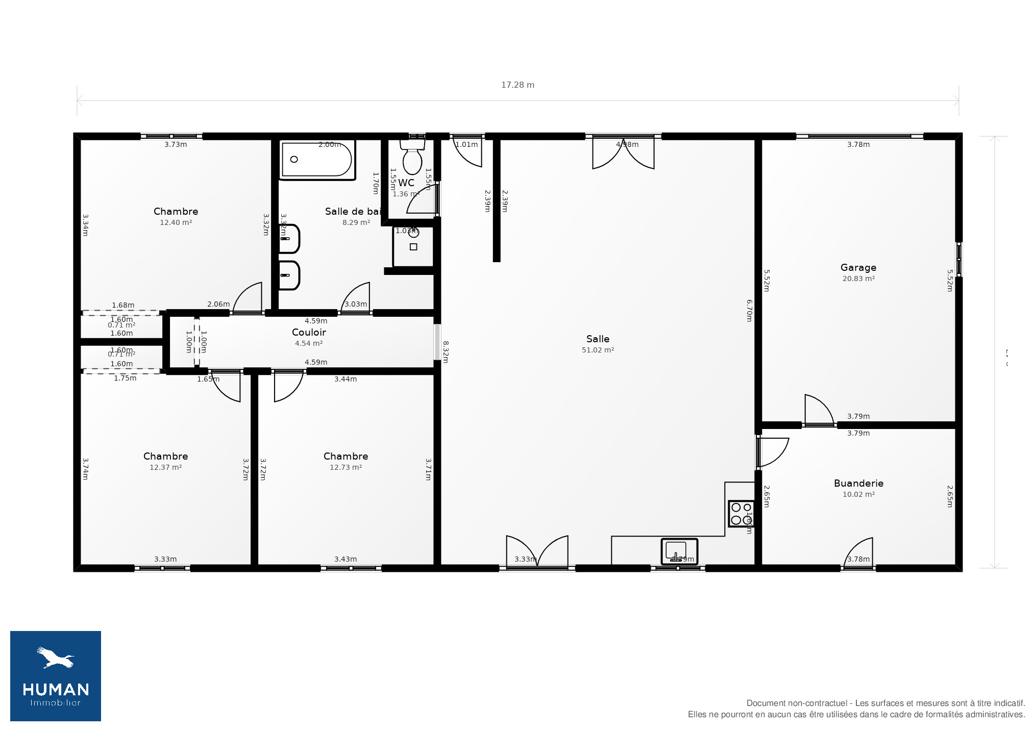 Vente Maison Saint-Martin-de-Ribérac - 5 pièces - 103 m² - (24600)