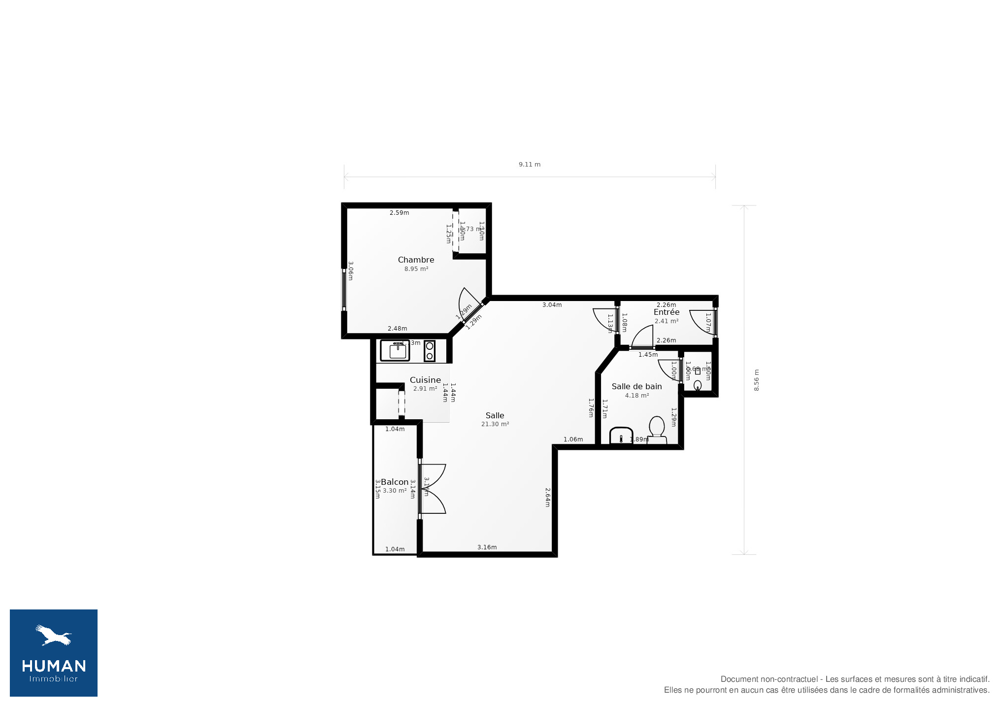 Vente Appartement Mérignac - 2 pièces - 47 m² - (33700)