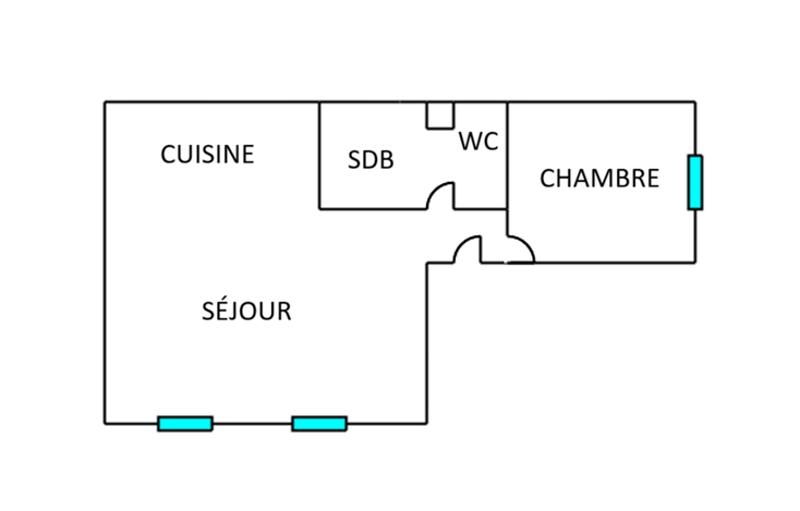 Vente Appartement BORDEAUX - 2 pièces -43 m² - (33000)