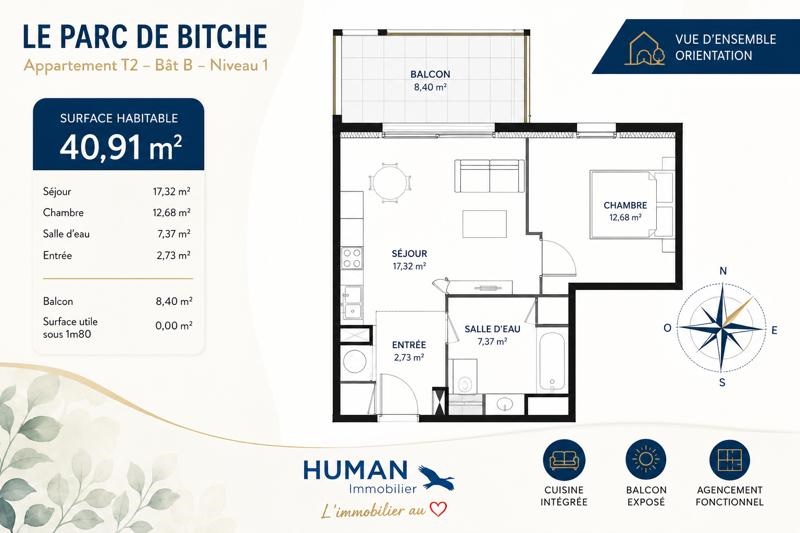Vente Appartement CASTETS 40260 2 pièces - 41 m²
