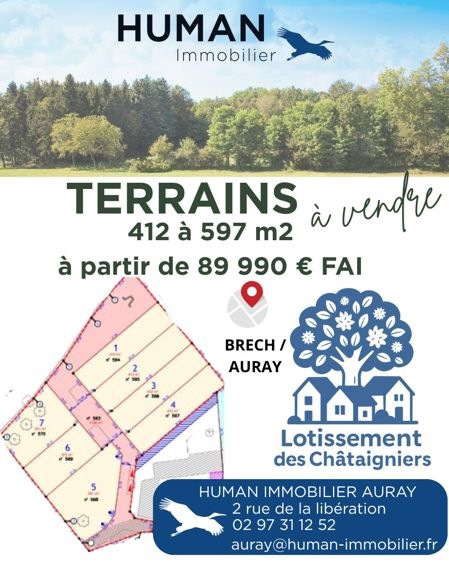 Vente Terrain BRECH - -413 m² - (56400)