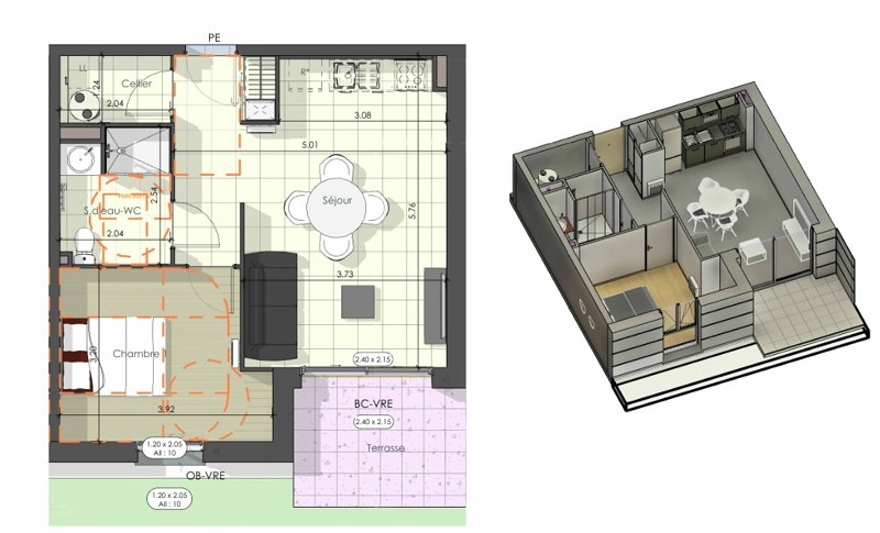 Vente Appartement NEUVILLE DE POITOU - 2 pièces -44 m² - (86170)