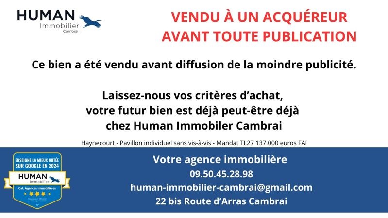 Vente Maison HAYNECOURT - 4 pièces -96 m² - (59268)