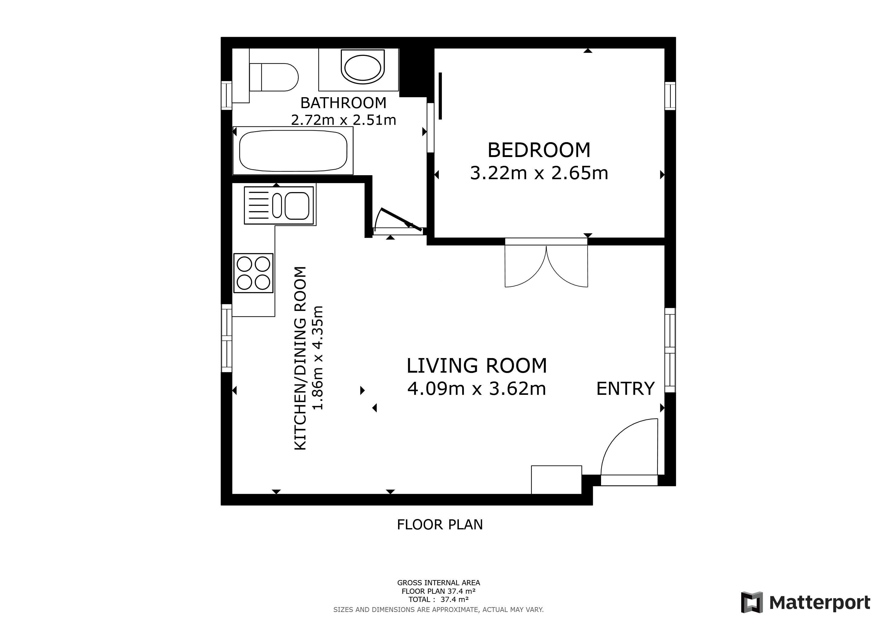 Vente Appartement BORDEAUX - 2 pièces - 37 m² - (33000)